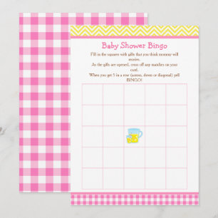 Sunshine & Lemonade Rosa & Gult Bingo Inbjudningar