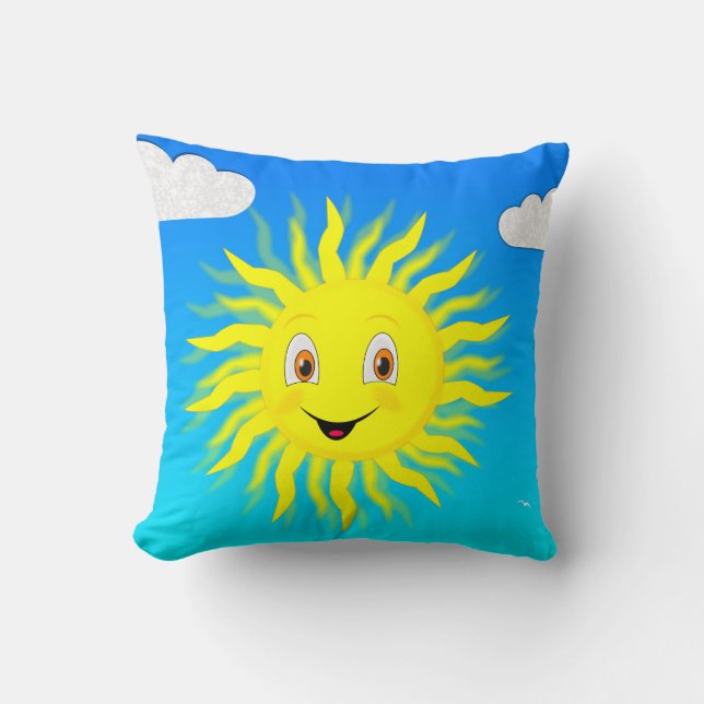Sunshine Lycklig Ansikte Kudde (Framsida)