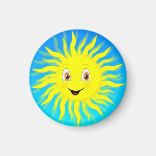 Sunshine Lycklig Ansikte Magnet