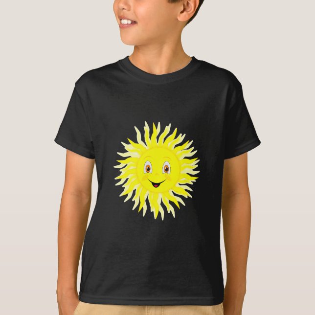 Sunshine Lycklig Ansikte T Shirt (Framsida)