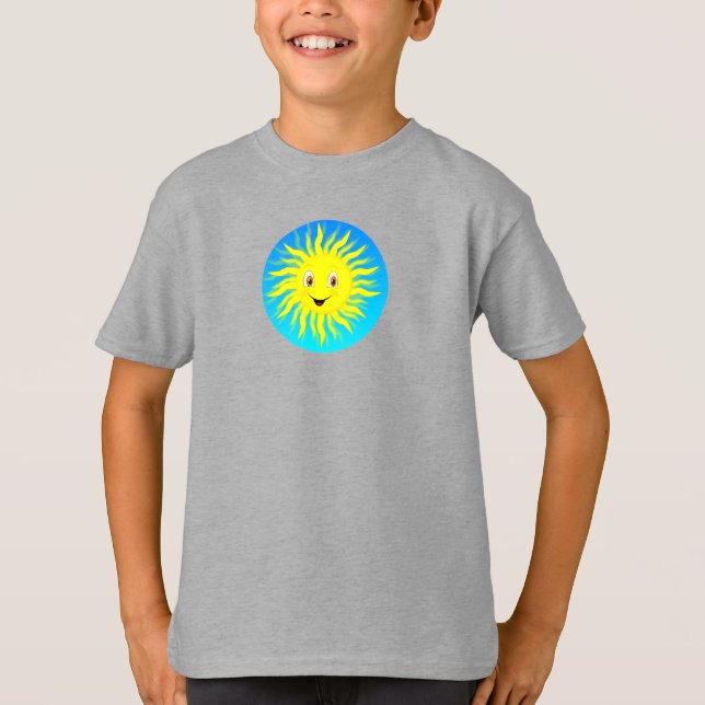 Sunshine Lycklig Ansikte T Shirt (Framsida)