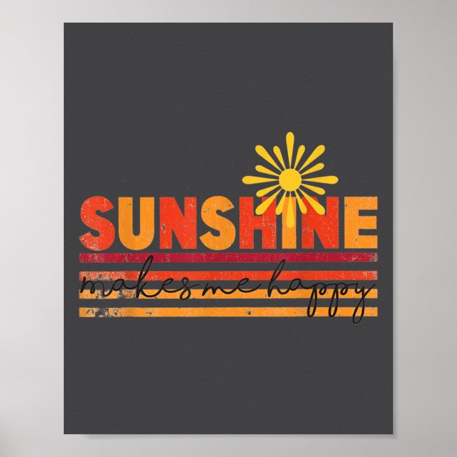 Sunshine Makes Me Happy Insrational Sitive Motivat Poster (Framsidan)