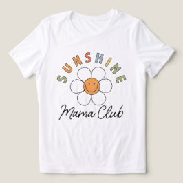 Sunshine Mama Club Retro Groovy Mors Dagskalaspres T Shirt