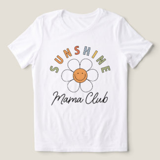 Sunshine Mama Club Retro Groovy Mors Dagskalaspres T Shirt