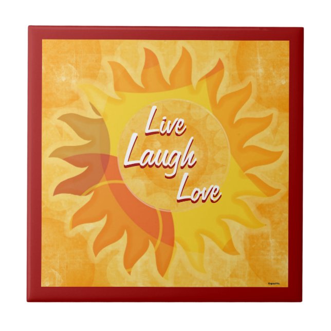 Sunshine Mix Live Laugh Kärlek Tile Kakelplatta (Framsidan)
