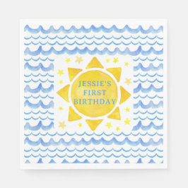 Sunshine Ocean & Stars Birthday Napkins - 1:a Resa Pappersservett