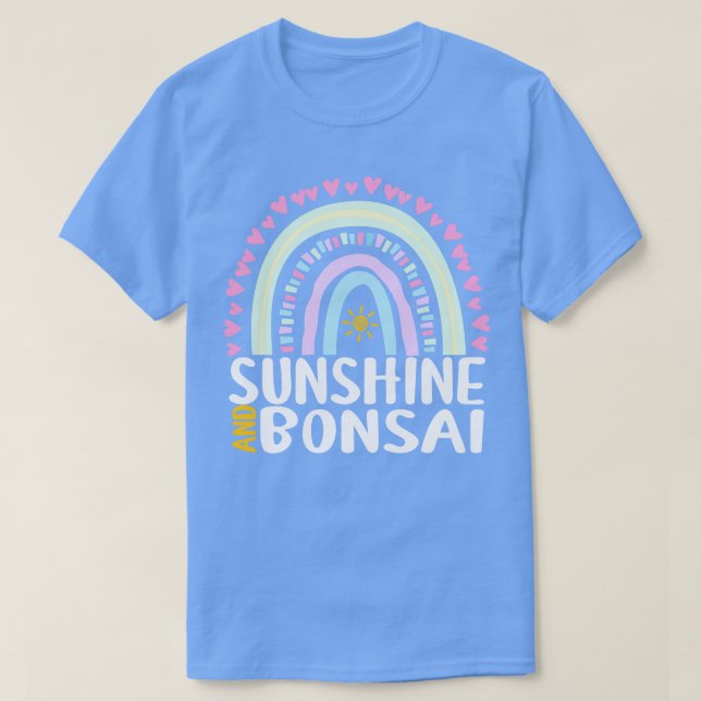 Sunshine och Bonsai Cute Rainbow Gift för kvinnor  T Shirt (Design framsida)