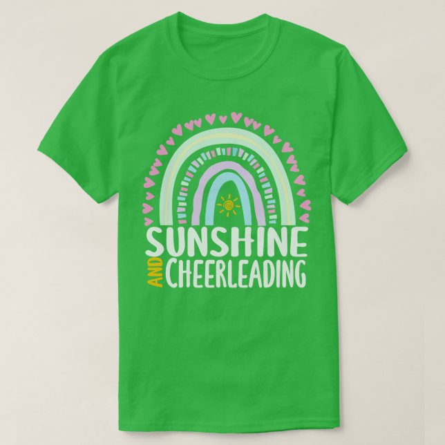 Sunshine och Cheerlead Cute Rainbow Gift for Wo T Shirt (Design framsida)