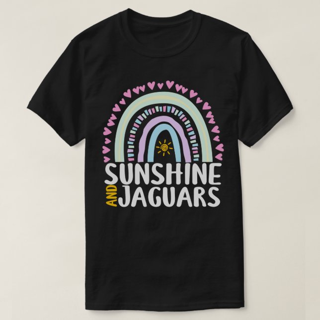 Sunshine och Jaguars Cute Rainbow Gift för kvinnor T Shirt (Design framsida)