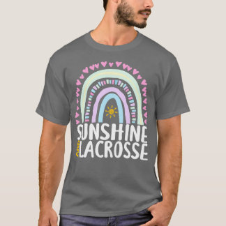Sunshine och Lacrosse Cute Rainbow Gift för kvinno T Shirt
