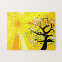 Sunshine och Whimsical Träd