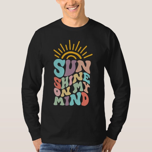 Sunshine On My Mind Aesthetic Trendy Quote T Shirt (Framsida)
