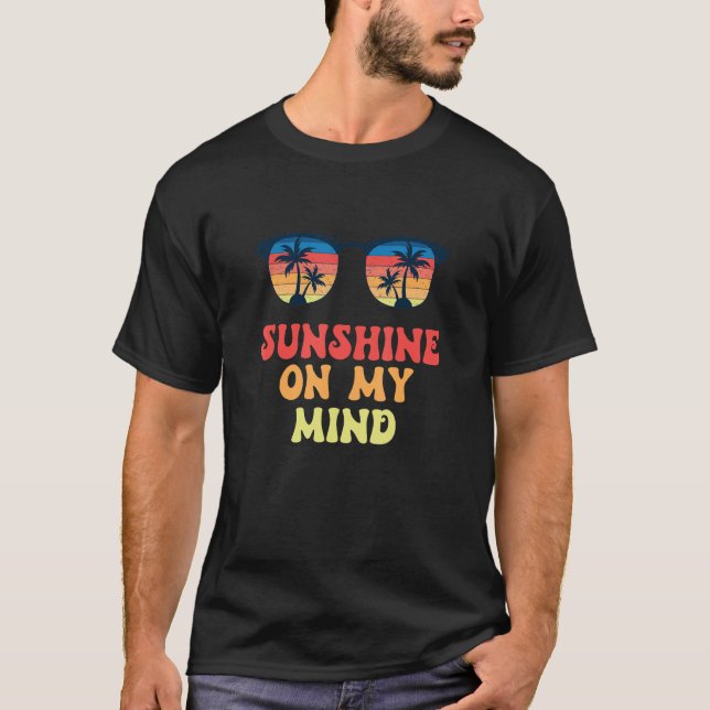 Sunshine on my Mind Summer Island Handflatan Träd  T Shirt (Framsida)