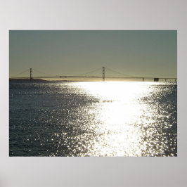 Sunshine on the Mackinac Bridge, Michigan Poster