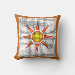 Sunshine Orange Gult Sol Mosaic Southwest Kudde