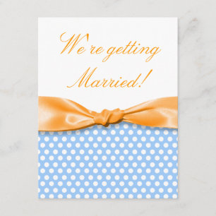 Sunshine Orange Ribbon w/ Polka dots Inbjudningar