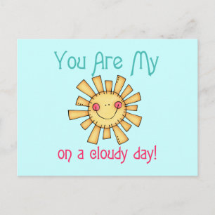 Sunshine på en molydag vykort
