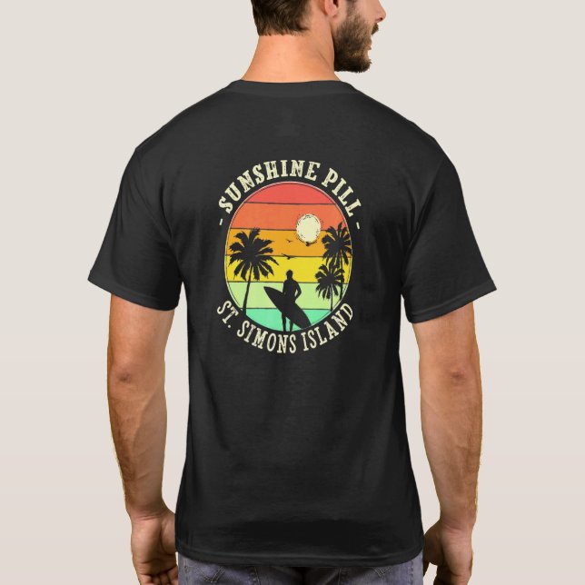 Sunshine Pill St Simons Island Summer Georgia Trop T Shirt (Baksida)