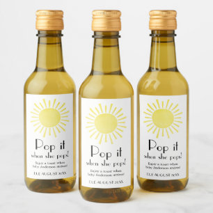 Sunshine Pop det när hon pops Vin Lab Vinetikett