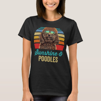 Sunshine Pudel Hund Retro Sunset Beach Vibe T Shirt