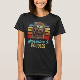 Sunshine Pudel Hund Retro Sunset T Shirt