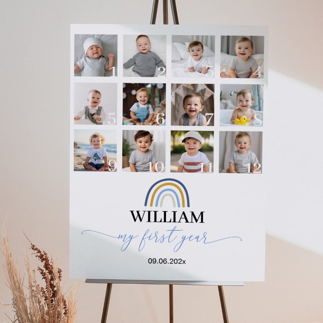 Sunshine Rainbow Birthday Photo Milestone Poster (Skapare uppladdad)