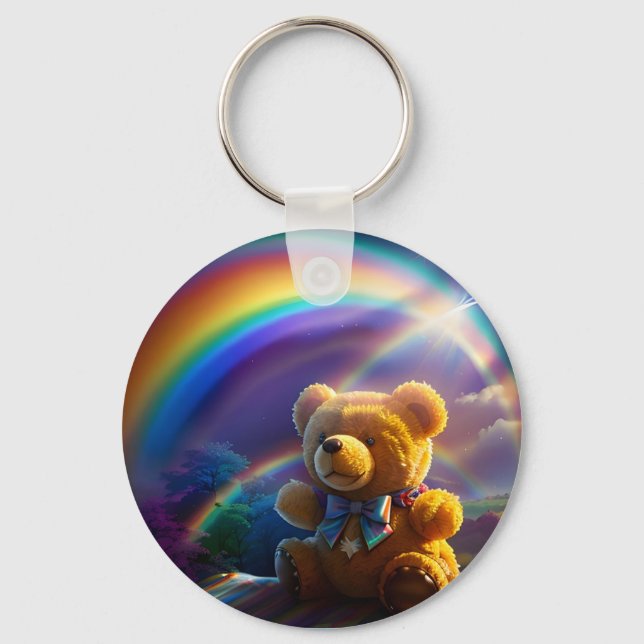 Sunshine Rainbow Nalle Wonderland Nyckelring (Framsida)