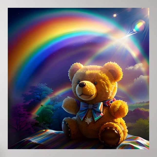 Sunshine Rainbow Nalle Wonderland Poster (Framsidan)