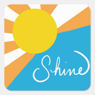 Sunshine Rays of Happiness av @ Cathy Thompson Fyrkantigt Klistermärke