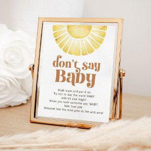 Sunshine Säg inte att Baby Game Boho Retro Sol und Poster