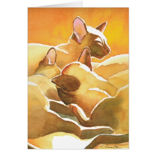 Sunshine Siamese Cats Hälsningskort (Framsidan)