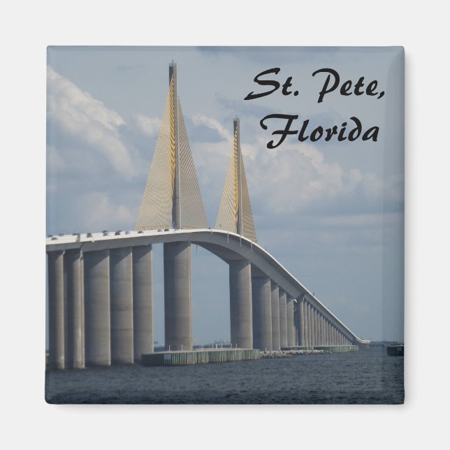 Sunshine Skyway Bridge Florida Photo Magnet (Framsidan)