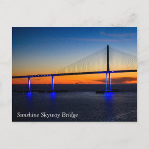 Sunshine Skyway Bridge, Florida Sunset Vykort