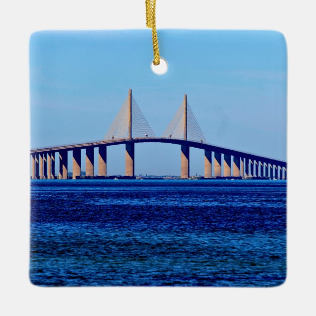 Sunshine Skyway Bridge Julgransprydnad Keramik (Framsida)