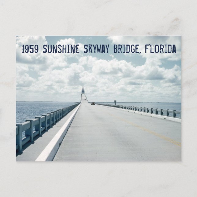 Sunshine Skyway Bridge St. Petersburg Florida 1959 Vykort (Framsida)
