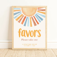 Sunshine sol Favors symbol boho terra cotta blue