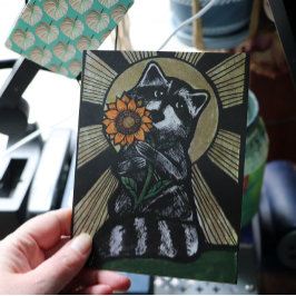 Sunshine Solros Raccoon Vykort