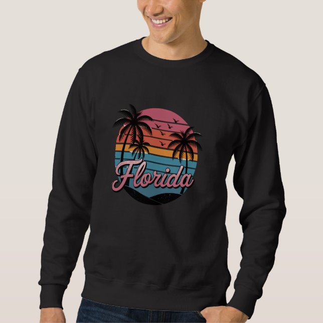 Sunshine State Florida Sunshine Handflatan Träd Be Lång Ärmad Tröja (Framsida)