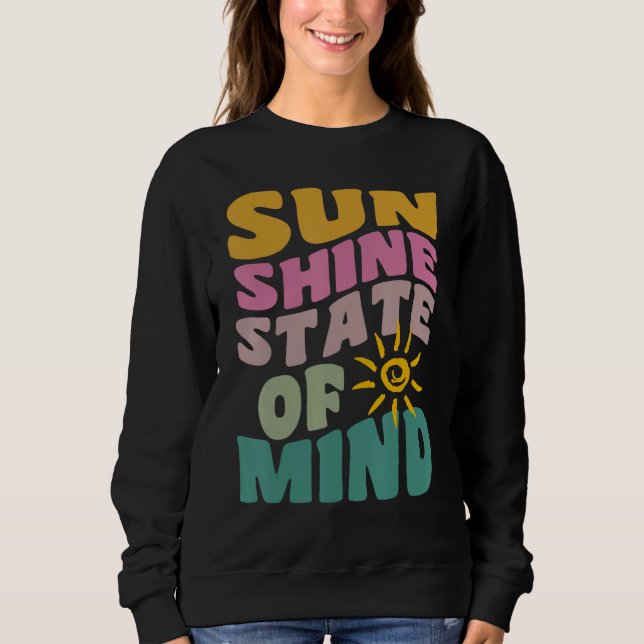Sunshine State Of Mind Retro Summer Groovy Florida T Shirt (Framsida)