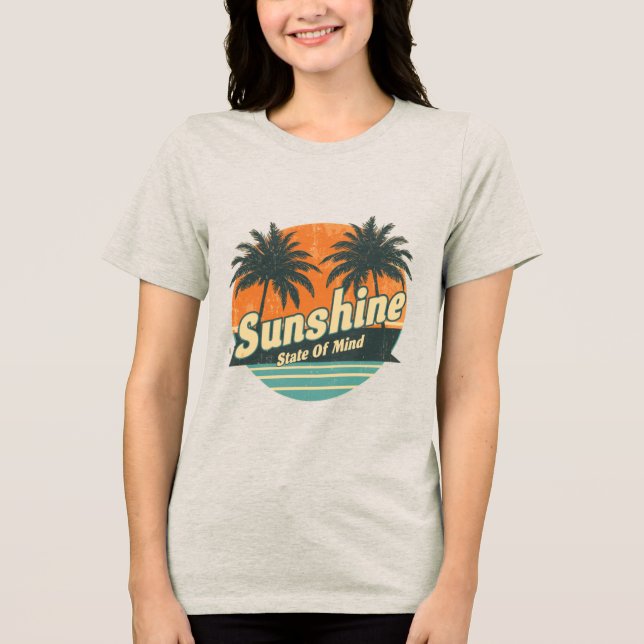 Sunshine State Tee, Retro strand semestertröja T Shirt (Framsida)