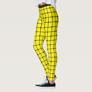 Sunshine Stil: Gult Net Design Kvinnors förband Leggings