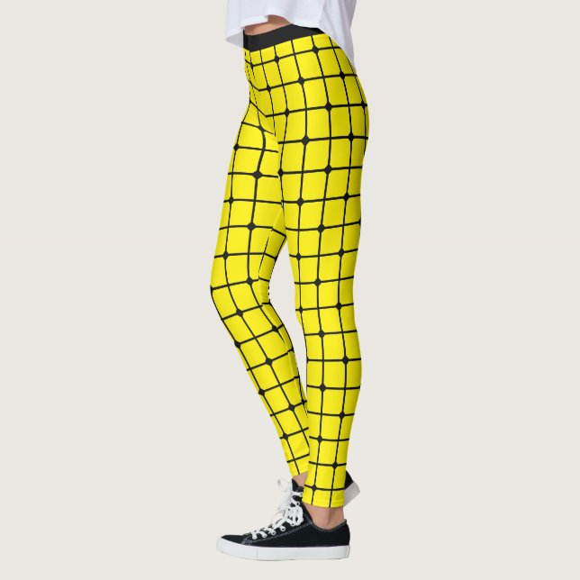 Sunshine Stil: Gult Net Design Kvinnors förband Leggings (Vänster)