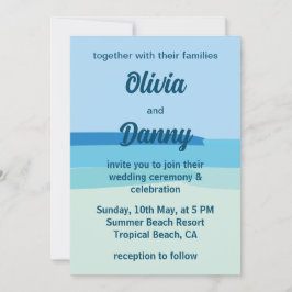 Sunshine Summer Beach Wedding Inbjudningar