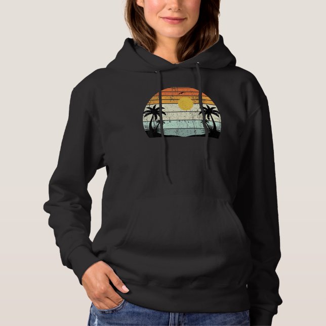 Sunshine Summer Vibes Handflatan Träd Beach Retro  T Shirt (Framsida)