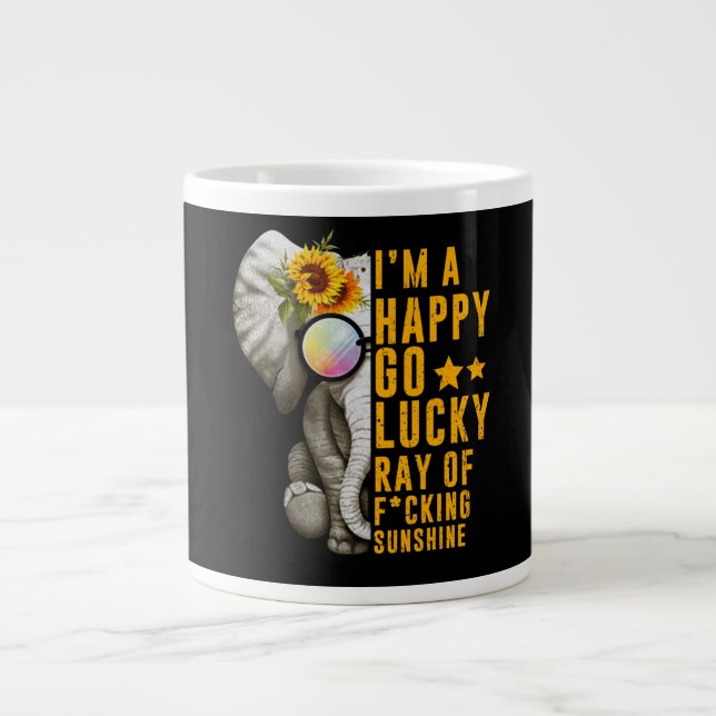 Sunshine Sunflower Positive Quote Elephant Jumbo Mugg (Framsidan)