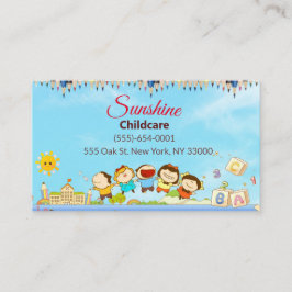 Sunshine Tecknad Children Daycare Childcare Visitkort