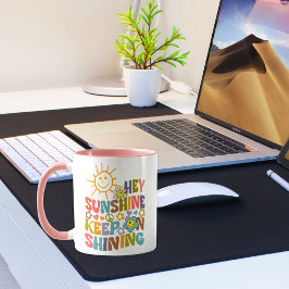 Sunshine, Trendig Flowers Retro Vegan Mugg