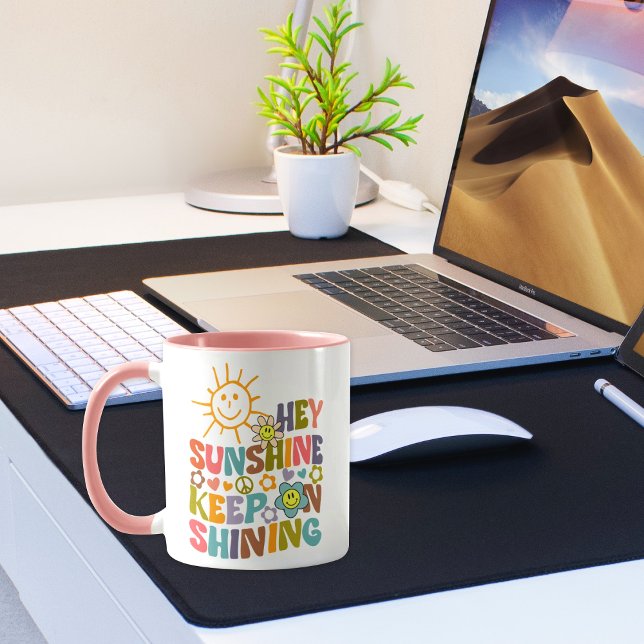 Sunshine, Trendig Flowers Retro Vegan Mugg (Skapare uppladdad)