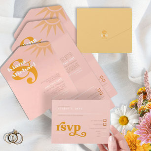 Sunshine Typography Bröllop Rosa/Butter ID1048