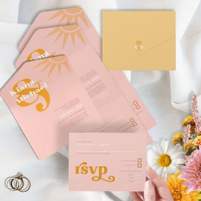 Sunshine Typography Bröllop Rosa/Butter ID1048 (Skapare uppladdad)